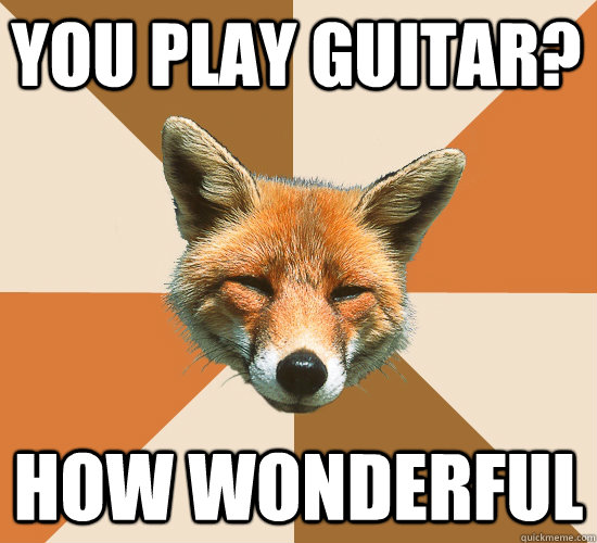 you play guitar? how wonderful  Condescending Fox