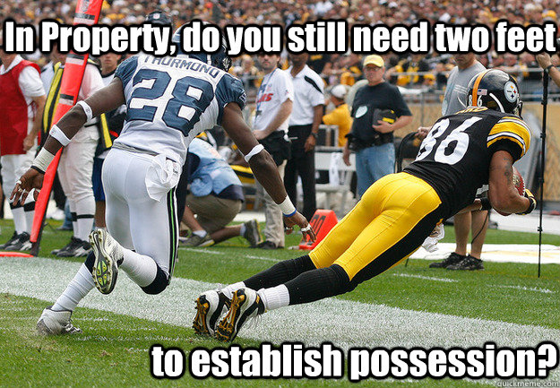 In Property, do you still need two feet to establish possession?  Property Law
