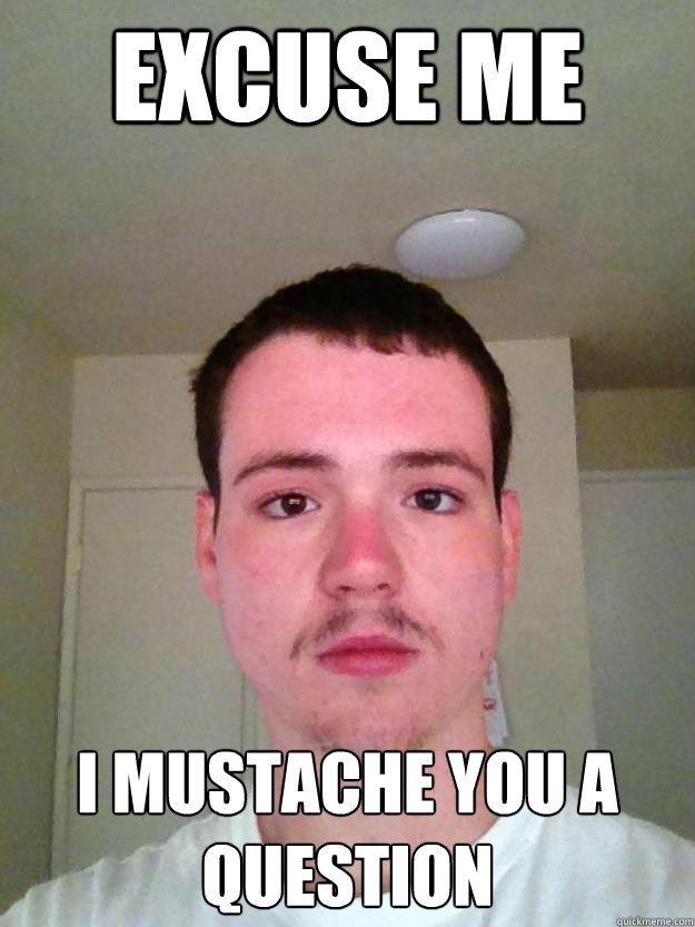 Excuse me I mustache you a question - Excuse me I mustache you a question  Curious E-town