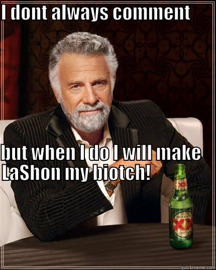 I DONT ALWAYS COMMENT                                                                                                                                                                                                                                            The Most Interesting Man In The World