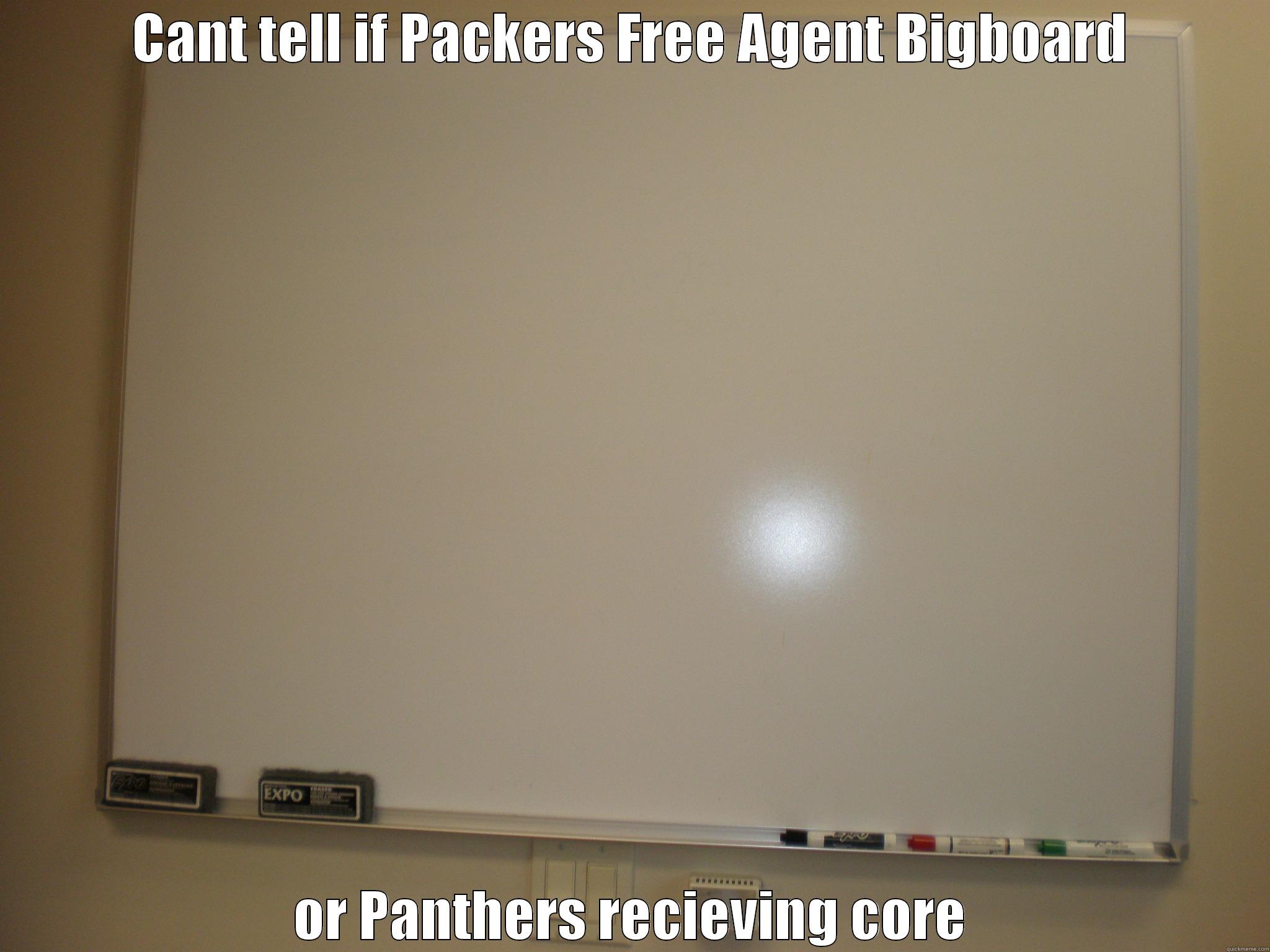 CANT TELL IF PACKERS FREE AGENT BIGBOARD OR PANTHERS RECIEVING CORE Misc