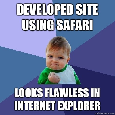 Developed site using Safari Looks flawless in Internet Explorer  Success Kid