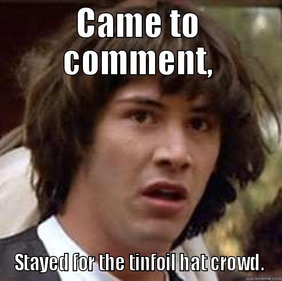 Tin Foil Hat Crew - CAME TO COMMENT, STAYED FOR THE TINFOIL HAT CROWD. conspiracy keanu