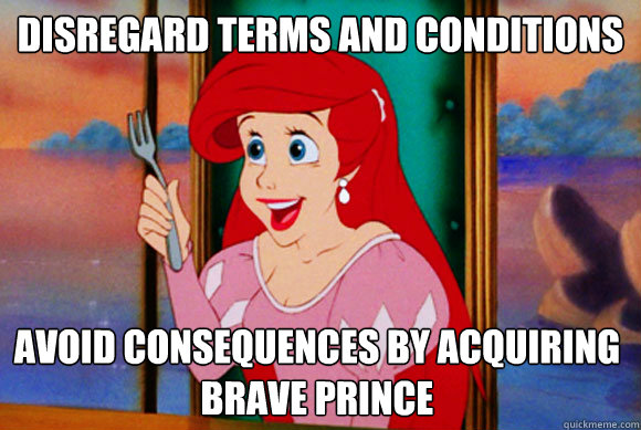disregard terms and conditions avoid consequences by acquiring brave prince  Disney Logic