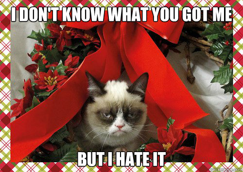 I don't know what you got me for christmas but i hate it  A Grumpy Cat Christmas