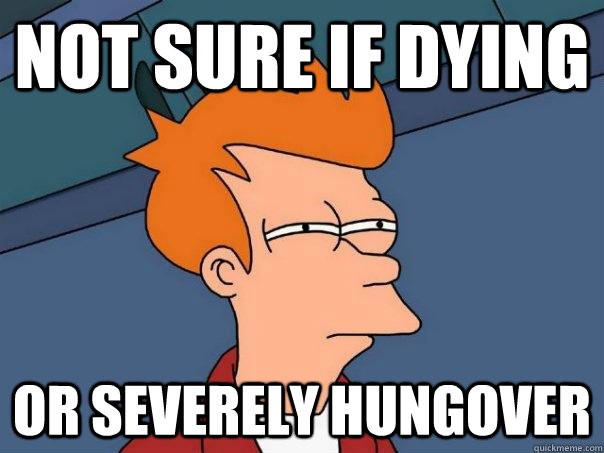Not sure if dying Or severely hungover - Not sure if dying Or severely hungover  Futurama Fry