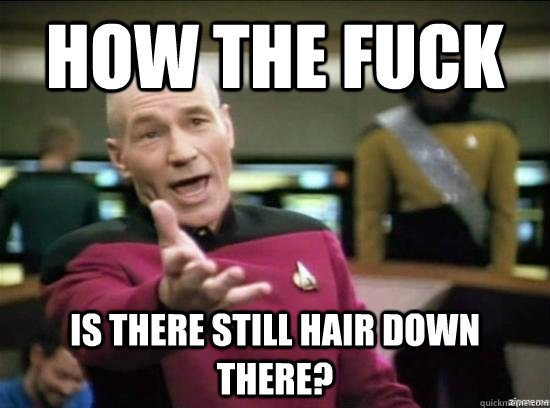How the fuck Is there still hair down there?  Annoyed Picard HD