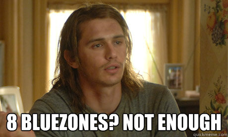  8 Bluezones? Not enough  Hi Guy