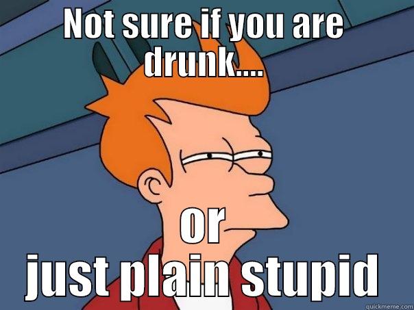 NOT SURE IF YOU ARE DRUNK.... OR JUST PLAIN STUPID Futurama Fry