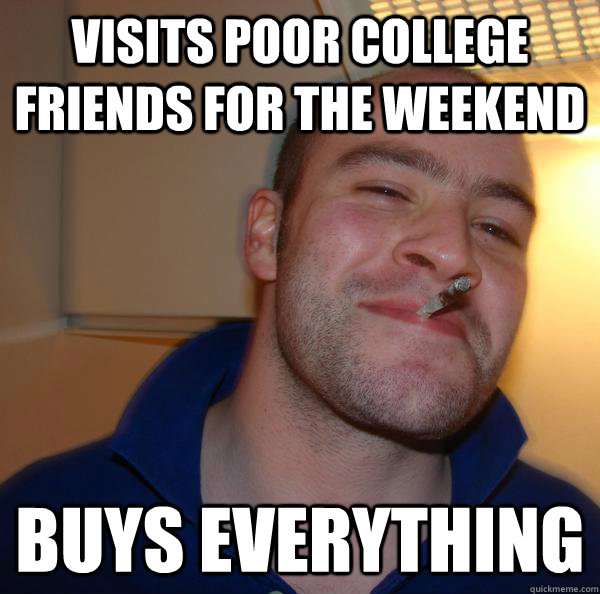 visits poor college friends for the weekend buys everything - visits poor college friends for the weekend buys everything  Misc