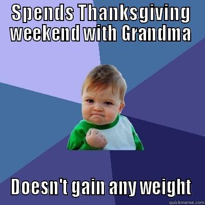 SPENDS THANKSGIVING WEEKEND WITH GRANDMA DOESN'T GAIN ANY WEIGHT Success Kid