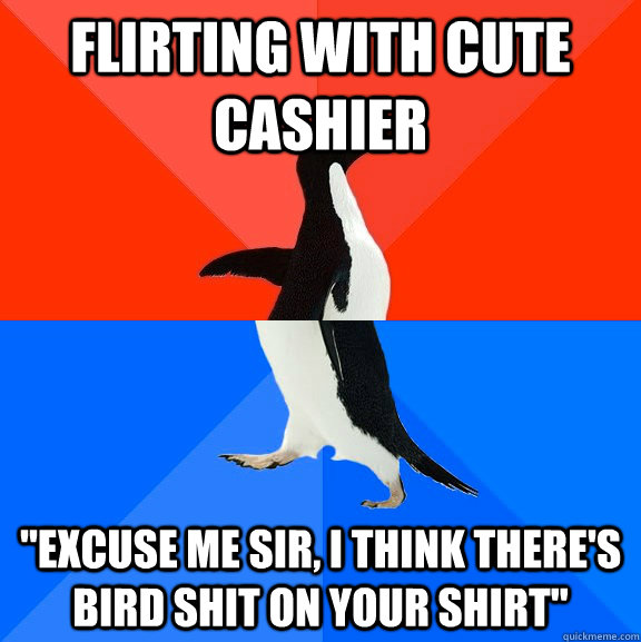 Flirting with cute cashier 