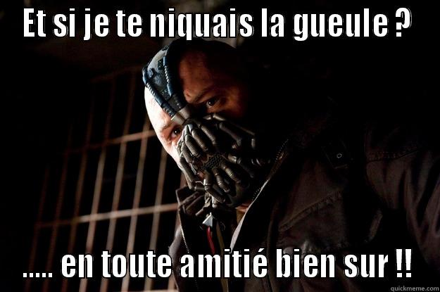 ET SI JE TE NIQUAIS LA GUEULE ? ..... EN TOUTE AMITIÉ BIEN SUR !! Angry Bane