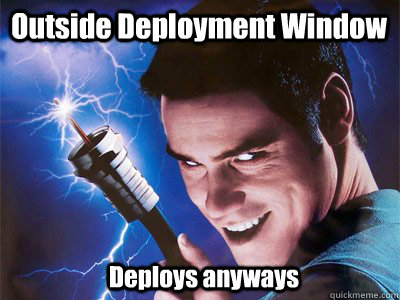 Outside Deployment Window  Deploys anyways  