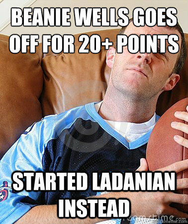 BEANIE WELLS GOES OFF FOR 20+ POINTS STARTED LADANIAN INSTEAD  Fantasy Football Guy