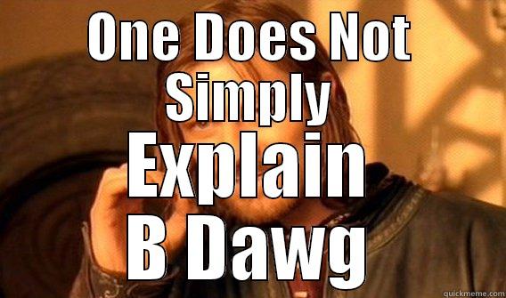 ONE DOES NOT SIMPLY EXPLAIN B DAWG One Does Not Simply