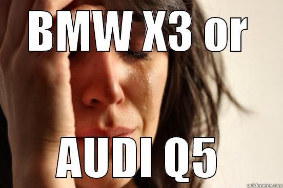 BMW X3 OR AUDI Q5 First World Problems