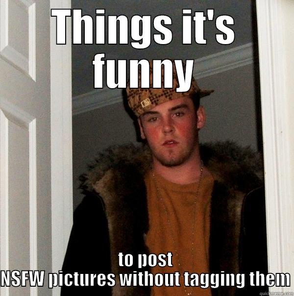 THINGS IT'S FUNNY TO POST NSFW PICTURES WITHOUT TAGGING THEM Scumbag Steve