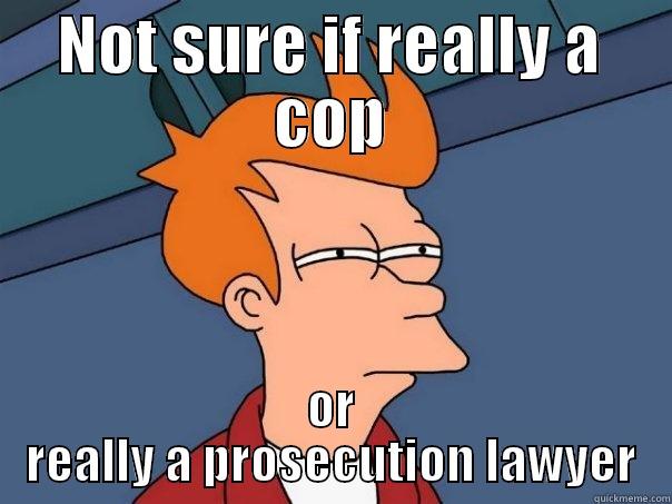 NOT SURE IF REALLY A COP OR REALLY A PROSECUTION LAWYER Futurama Fry