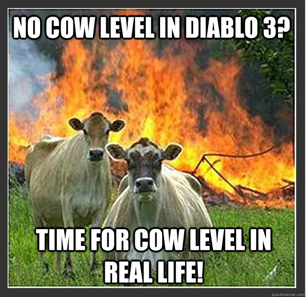 No Cow level in diablo 3? TIME FOR cow level in REAL LIFE!  Evil cows