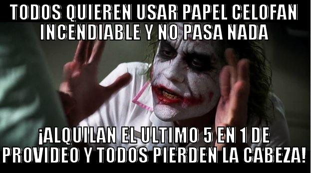 TODOS QUIEREN USAR PAPEL CELOFAN INCENDIABLE Y NO PASA NADA ¡ALQUILAN EL ULTIMO 5 EN 1 DE PROVIDEO Y TODOS PIERDEN LA CABEZA! Joker Mind Loss