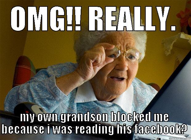 getting blocked on facebook - OMG!! REALLY. MY OWN GRANDSON BLOCKED ME BECAUSE I WAS READING HIS FACEBOOK? Grandma finds the Internet