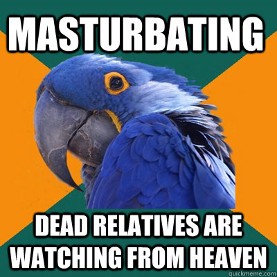 masturbating dead relatives are watching from heaven  Paranoid Parrot