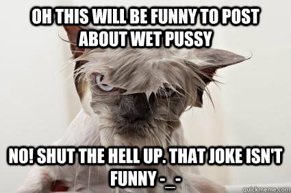 Oh this will be funny to post about wet pussy No! Shut the hell up. that joke isn't funny -_-  - Oh this will be funny to post about wet pussy No! Shut the hell up. that joke isn't funny -_-   Misc