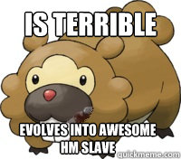 Is terrible Evolves into awesome 
HM slave  Good Guy Bidoof