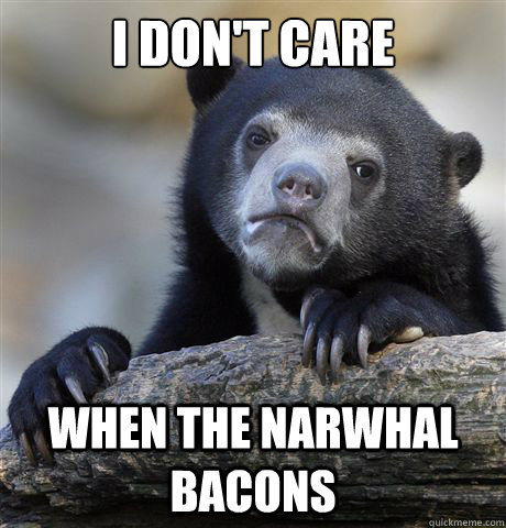 I don't care when the narwhal bacons - I don't care when the narwhal bacons  Confession Bear