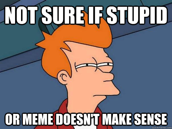 nOT SURE IF stupid Or meme doesn't make sense - nOT SURE IF stupid Or meme doesn't make sense  Futurama Fry