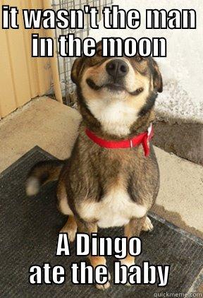 IT WASN'T THE MAN IN THE MOON A DINGO ATE THE BABY Good Dog Greg