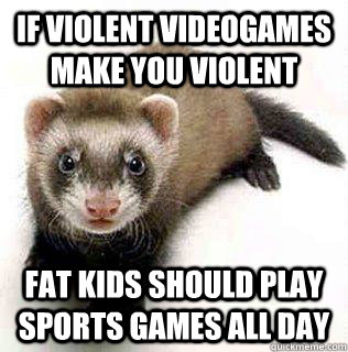 if violent videogames make you violent FAT KIDS SHOULD PLAY SPORTS GAMES ALL DAY  Logical Fallacy Ferret