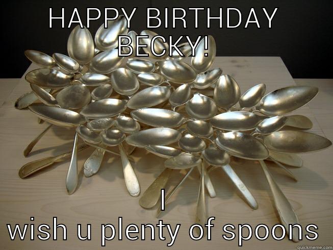 HAPPY BIRTHDAY BECKY! I WISH U PLENTY OF SPOONS Misc
