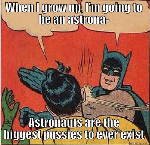 Just sayin' what we're all thinking. - WHEN I GROW UP, I'M GOING TO BE AN ASTRONA- ASTRONAUTS ARE THE BIGGEST PUSSIES TO EVER EXIST Batman Slapping Robin