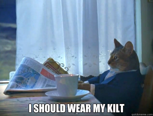  I should wear my kilt  The One Percent Cat