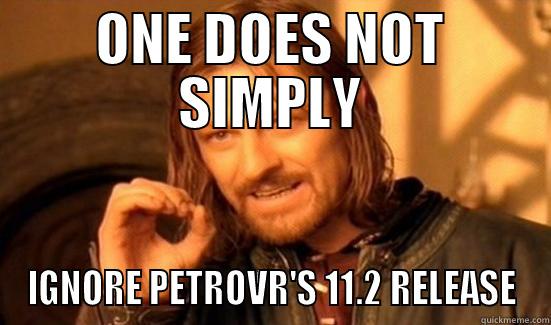 ONE DOES NOT SIMPLY IGNORE PETROVR'S 11.2 RELEASE Boromir