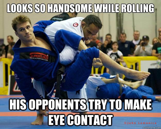 Looks so handsome while rolling his opponents try to make eye contact  Ridiculously Photogenic Jiu Jitsu Guy