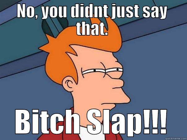 NO, YOU DIDNT JUST SAY THAT. BITCH SLAP!!! Futurama Fry
