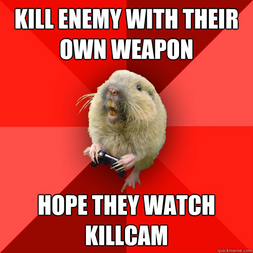 kill enemy with their own weapon hope they watch killcam  Gaming Gopher