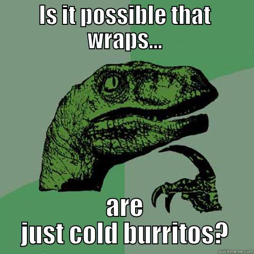IS IT POSSIBLE THAT WRAPS... ARE JUST COLD BURRITOS? Philosoraptor