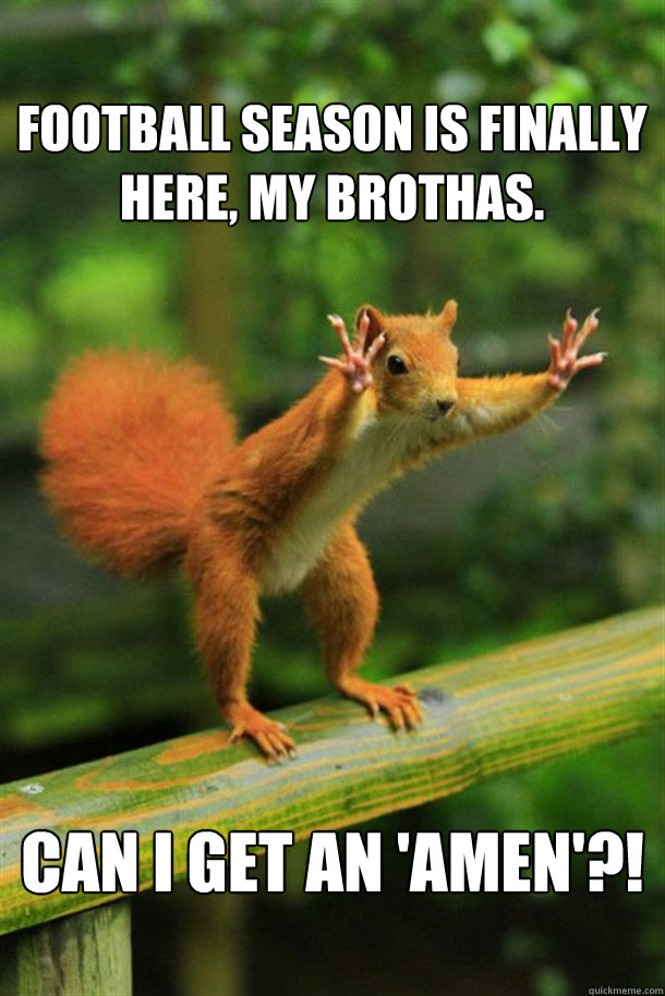 Football season is finally here, my brothas. can i get an 'amen'?! - Football season is finally here, my brothas. can i get an 'amen'?!  Squirrel