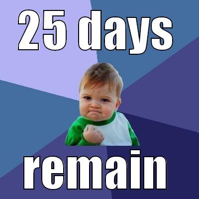 25 DAYS REMAIN Success Kid