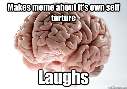 Makes meme about it's own self torture Laughs   Scumbag Brain