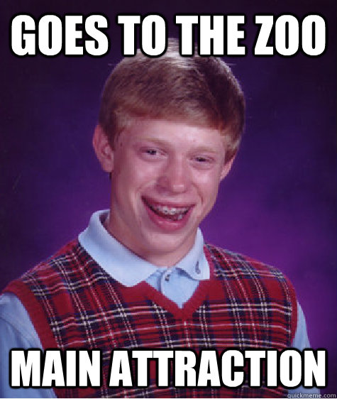 Goes to the zoo main attraction  - Goes to the zoo main attraction   Bad Luck Brian