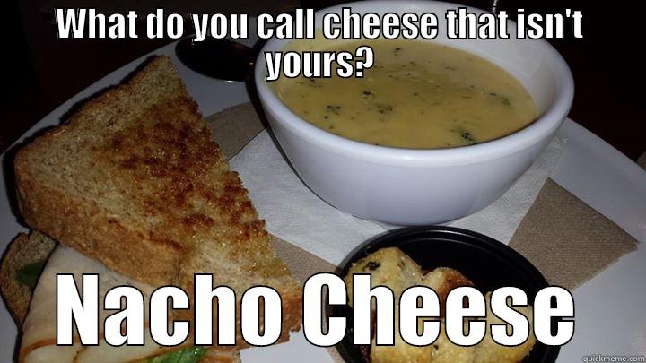 WHAT DO YOU CALL CHEESE THAT ISN'T YOURS? NACHO CHEESE Misc