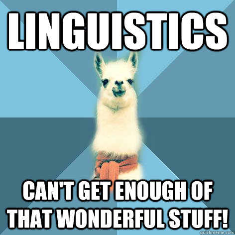 Linguistics Can't get enough of that wonderful stuff!  Linguist Llama