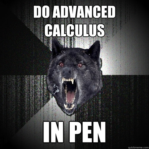 DO ADVANCED CALCULUS IN PEN  Insanity Wolf