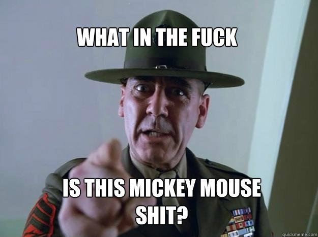 WHAT IN THE FUCK IS THIS MICKEY MOUSE SHIT? - WHAT IN THE FUCK IS THIS MICKEY MOUSE SHIT?  Gunnery Sergeant Hartman