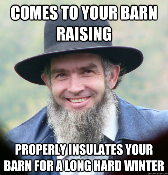 comes to your barn raising properly insulates your barn for a long hard winter - comes to your barn raising properly insulates your barn for a long hard winter  Good Guy Amish